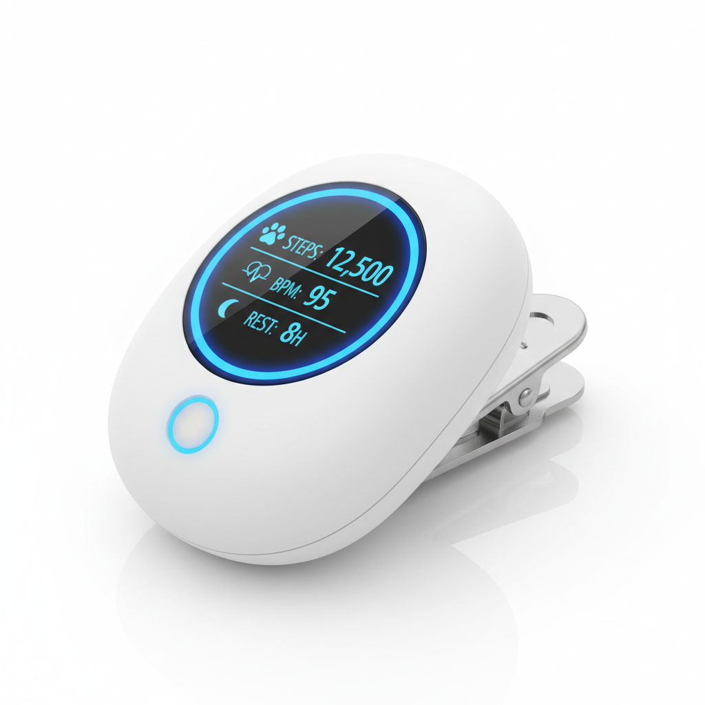 Compact pet activity monitor wearable device
